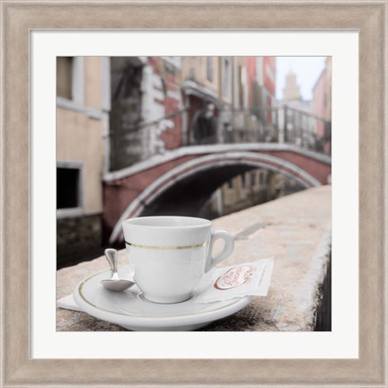 Framed Canal Espresso Bar Guiseppi Print