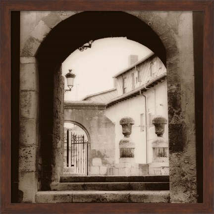 Framed Courtyard in Burgos Print