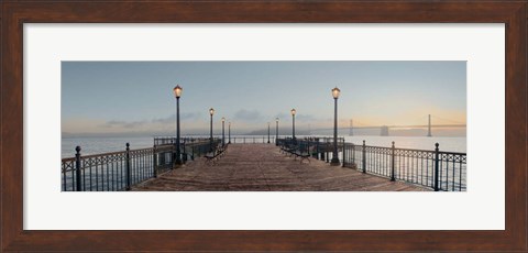 Framed Pier with Bay Bridge Vista Print