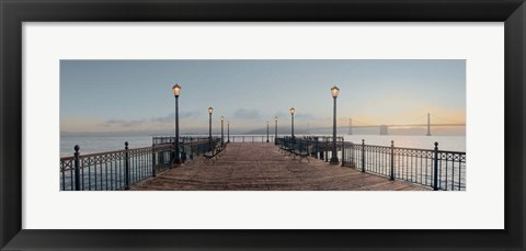 Framed Pier with Bay Bridge Vista Print