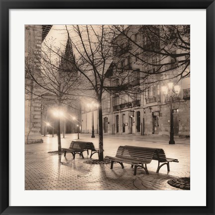 Framed Plaza de Porlier, Oviedo Print