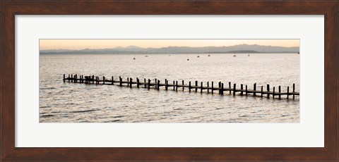 Framed Vintage Pier Morning Vista Print