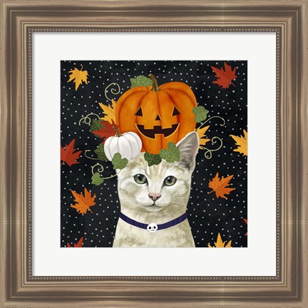 Framed Halloween Cat I Print