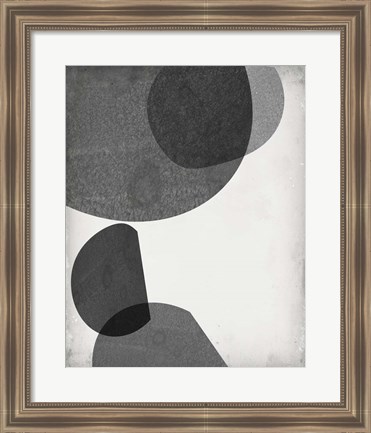 Framed Grey Shapes I Print