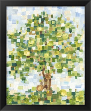 Framed Quilted Tree I Print