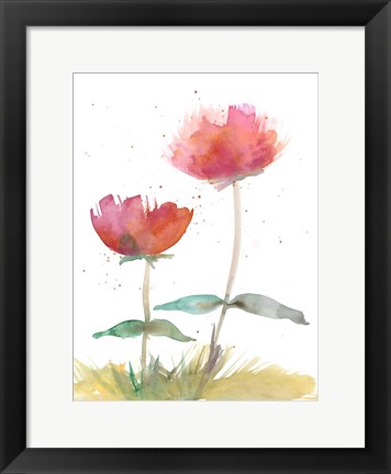 Framed Pink Fleurs II Print