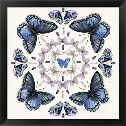 Framed Butterfly Mandala II Print