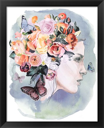 Framed Floral Locks II Print