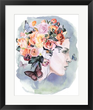 Framed Floral Locks II Print