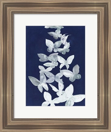 Framed Indigo Butterfly Falls I Print