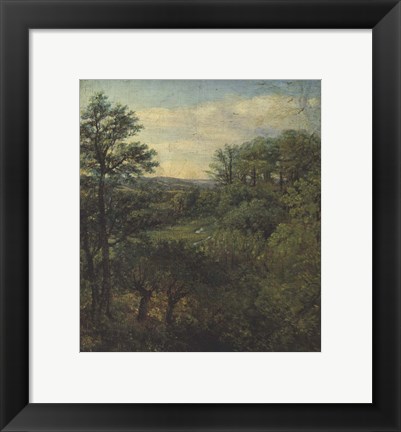 Framed Valley Scene with Trees Print