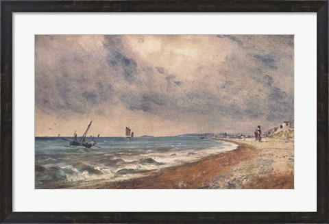 Framed Hove Beach with Fishing Boats Print