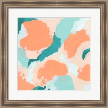 Framed Peach Fizz I Print