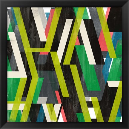 Framed Diagonal Slipstream I Print