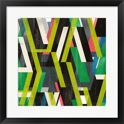 Framed Diagonal Slipstream I Print