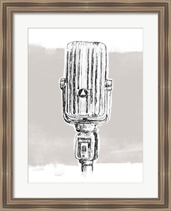 Framed Monochrome Microphone IV Print