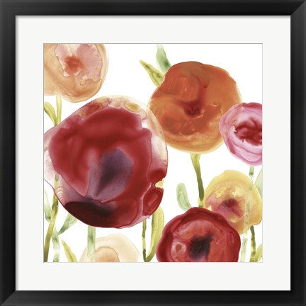 Framed Poppy Patch III Print