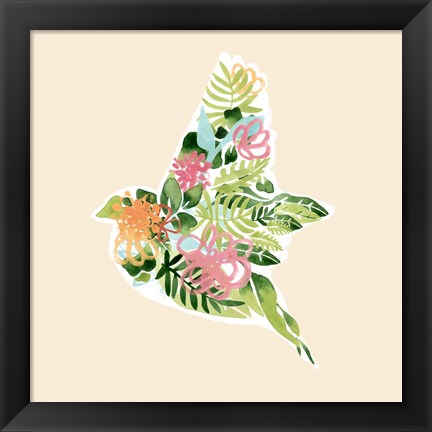 Framed Foliage &amp; Feathers I Print