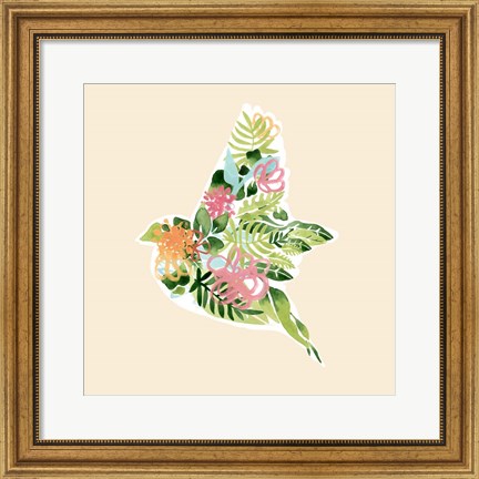 Framed Foliage &amp; Feathers I Print