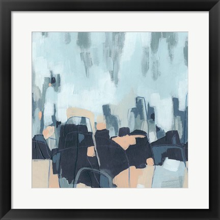 Framed Abstracted Indigo Skyline I Print