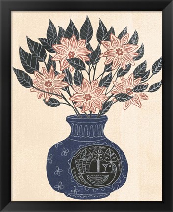 Framed Vase of Flowers III Print