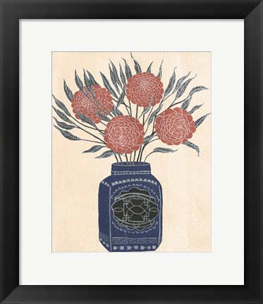 Framed Vase of Flowers IV Print