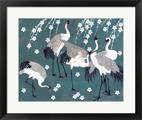 Framed Crane at Night II Print