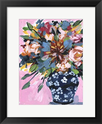 Framed Bouquet in a Vase I Print