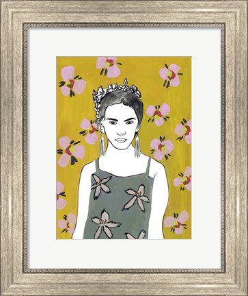 Framed Pink Blossom Lady I Print