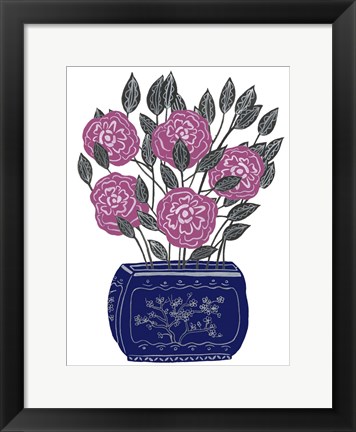 Framed Painted Vase I Print