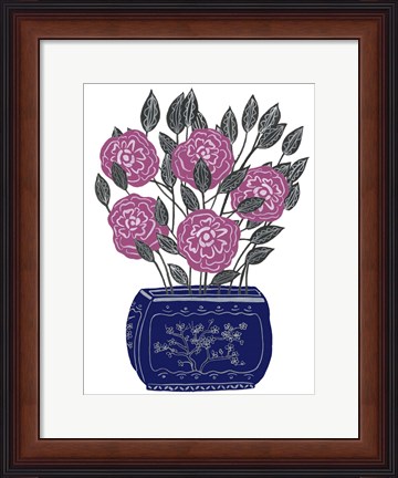 Framed Painted Vase I Print