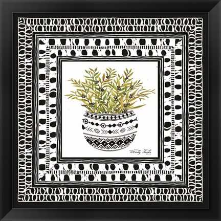 Framed Aztec Floral I Print