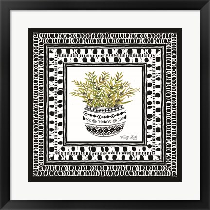 Framed Aztec Floral I Print