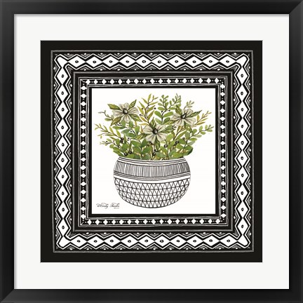 Framed Aztec Floral II Print