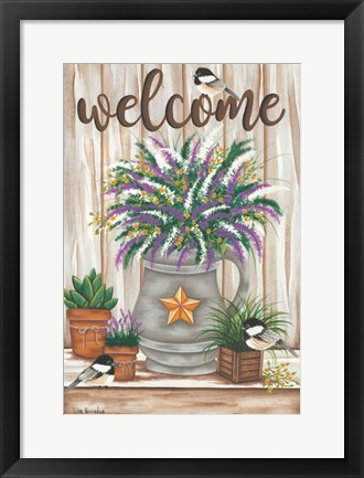 Framed Chickadee Welcome Print