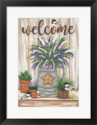 Framed Chickadee Welcome Print