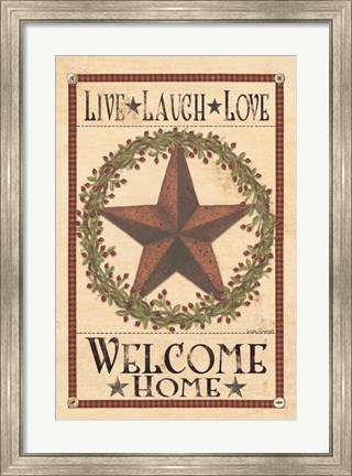 Framed Welcome Home Barn Star Print