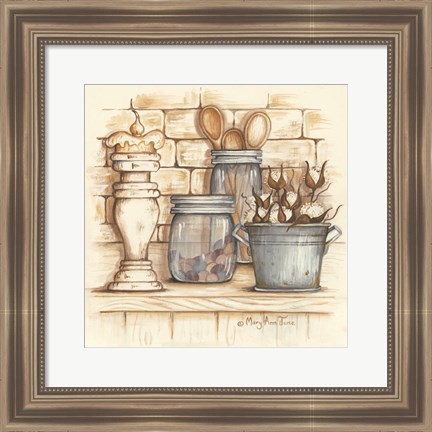 Framed Jars and Wooden Spoons Print