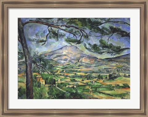 Framed Mont Sainte-Victoire with Large Pine Tree Print