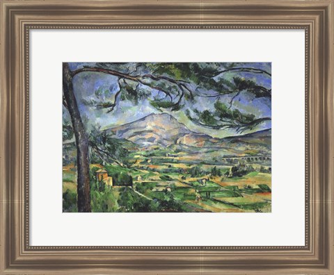 Framed Mont Sainte-Victoire with Large Pine Tree Print