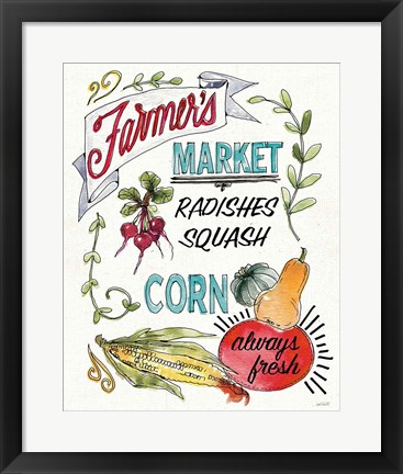 Framed Veggie Market VII Print