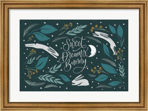 Framed Sweet Dreams Bunny I Print