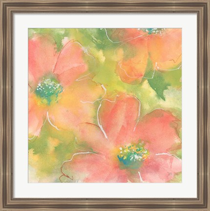 Framed Summer Cosmos I Print