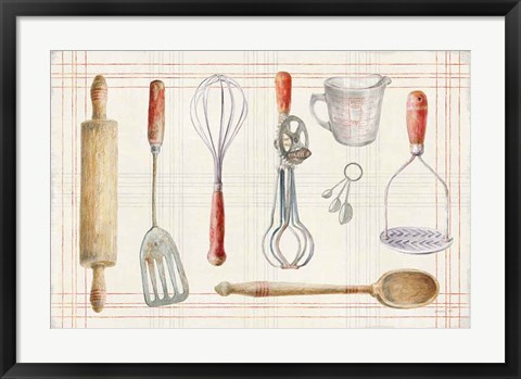 Framed Floursack Kitchen IX Print