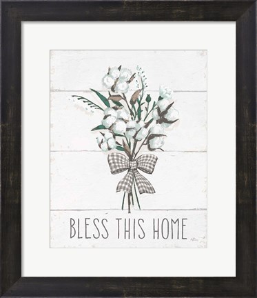 Framed Blessed II Black Bow Print