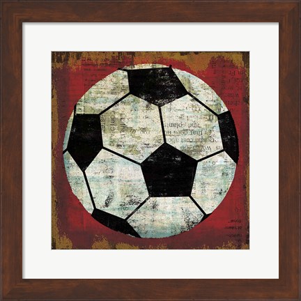 Framed Ball IV on Red Print