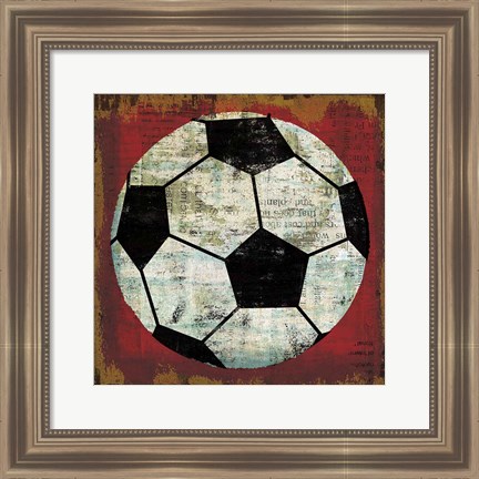 Framed Ball IV on Red Print