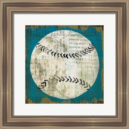 Framed Ball I on Blue Print