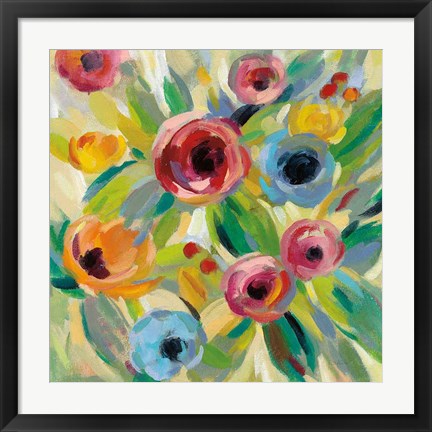 Framed Vivid Coral Floral II Print