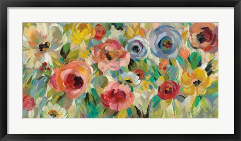 Framed Vivid Coral Floral I Print